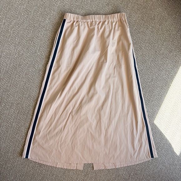 Maeve Beige A-Line Side Stripe Pull On Midi Skirt Size Small - Picture 2 of 6